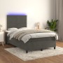 Box spring bed with mattress and LED dark gray velvet 120x190 cm by , Beds and slatted bases - Ref: Foro24-3270306, Price: 41...