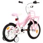 Children's bicycle and front luggage rack 14" white and pink by vidaXL, bikes - Ref: Foro24-92194, Price: 192,20 €, Discount: %