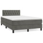 Box spring bed with mattress and LED dark gray velvet 120x190 cm by , Beds and slatted bases - Ref: Foro24-3270172, Price: 38...