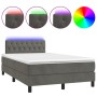 Cama box spring colchón y LED terciopelo gris oscuro 120x190 cm de , Camas y somieres - Ref: Foro24-3270172, Precio: 387,68 €...