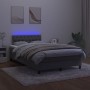 Box spring bed with mattress and LED dark gray velvet 120x190 cm by , Beds and slatted bases - Ref: Foro24-3270172, Price: 38...