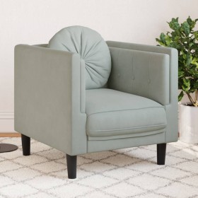 Armchair with light gray velvet cushion by , Sofas - Ref: Foro24-372622, Price: 167,99 €, Discount: %