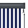 Blue and white outdoor roller blind 100x250 cm