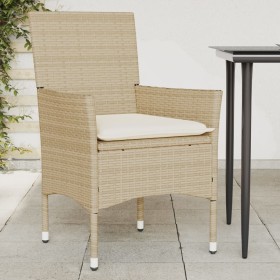 Garden armchairs with cushions 2 units beige synthetic rattan by , Garden chairs - Ref: Foro24-368113, Price: 131,09 €, Disco...