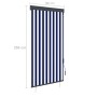 Blue and white outdoor roller blind 100x250 cm