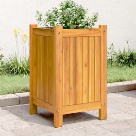 Planter with solid acacia wood lining 31x31x50 cm by , Pots and planters - Ref: Foro24-366430, Price: 60,15 €, Discount: %