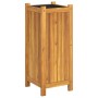 Planter with solid acacia wood lining 31x31x75 cm by , Pots and planters - Ref: Foro24-366432, Price: 73,99 €, Discount: %