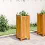 Jardinera con forro madera maciza de acacia 31x31x75 cm de , Maceteros y jardineras - Ref: Foro24-366432, Precio: 73,64 €, De...