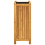 Planter with solid acacia wood lining 31x31x75 cm by , Pots and planters - Ref: Foro24-366432, Price: 73,99 €, Discount: %