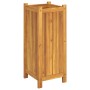 Planter with solid acacia wood lining 31x31x75 cm by , Pots and planters - Ref: Foro24-366432, Price: 73,99 €, Discount: %