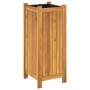 Planter with solid acacia wood lining 31x31x75 cm by , Pots and planters - Ref: Foro24-366432, Price: 73,99 €, Discount: %