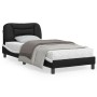 Estructura cama con LED cuero sintético negro blanco 80x200 cm de , Camas y somieres - Ref: Foro24-3213897, Precio: 163,11 €,...