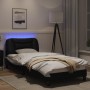 Estructura cama con LED cuero sintético negro blanco 80x200 cm de , Camas y somieres - Ref: Foro24-3213897, Precio: 163,11 €,...