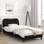 Estructura cama con LED cuero sintético negro blanco 80x200 cm de , Camas y somieres - Ref: Foro24-3213897, Precio: 163,11 €,...