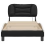 Estructura cama con LED cuero sintético negro blanco 80x200 cm de , Camas y somieres - Ref: Foro24-3213897, Precio: 163,11 €,...