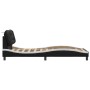 Estructura cama con LED cuero sintético negro blanco 80x200 cm de , Camas y somieres - Ref: Foro24-3213897, Precio: 163,11 €,...