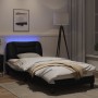 Bed frame with LED black and white synthetic leather 90x190cm by , Beds and slatted bases - Ref: Foro24-3213904, Price: 156,9...