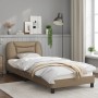 Estructura de cama con LED cuero sintético capuchino 90x200 cm de , Camas y somieres - Ref: Foro24-3213910, Precio: 168,99 €,...