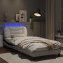 Estructura cama con LED cuero sintético blanco negro 90x200 cm de , Camas y somieres - Ref: Foro24-3213912, Precio: 183,62 €,...