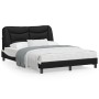 Estructura cama con LED cuero sintético negro blanco 120x200 cm de , Camas y somieres - Ref: Foro24-3213925, Precio: 207,19 €...