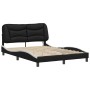 Estructura cama con LED cuero sintético negro blanco 120x200 cm de , Camas y somieres - Ref: Foro24-3213925, Precio: 207,19 €...