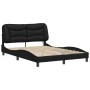 Estructura cama con luces LED cuero sintético negro 140x190 cm de , Camas y somieres - Ref: Foro24-3213927, Precio: 237,46 €,...