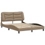 Bed frame with LED cappuccino synthetic leather 140x190 cm by , Beds and slatted bases - Ref: Foro24-3213931, Price: 245,86 €...