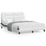 Estructura de cama luces LED cuero PE blanco y negro 140x190 cm de , Camas y somieres - Ref: Foro24-3213933, Precio: 253,25 €...