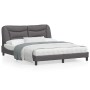 Estructura de cama con luces LED cuero PE gris 160x200 cm de , Camas y somieres - Ref: Foro24-3213944, Precio: 253,89 €, Desc...