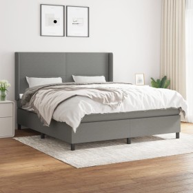 Cama box spring con colchón tela gris oscuro 180x200 cm de vidaXL, Camas y somieres - Ref: Foro24-3131290, Precio: 627,98 €, ...