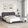 Bed frame with LED lights gray PE leather 160x200 cm by , Beds and slatted bases - Ref: Foro24-3213944, Price: 243,03 €, Disc...