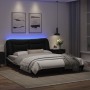 Bed frame with LED light PE leather black white 160x200 cm by , Beds and slatted bases - Ref: Foro24-3213946, Price: 227,20 €...