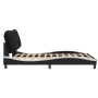 Estructura de cama con luz LED cuero PE negro blanco 160x200 cm de , Camas y somieres - Ref: Foro24-3213946, Precio: 225,99 €...