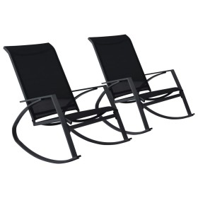 Garden rocking chairs 2 units black textilene by vidaXL, Garden chairs - Ref: Foro24-48123, Price: 144,97 €, Discount: %