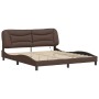 Bed frame with LED light brown synthetic leather 180x200cm by , Beds and slatted bases - Ref: Foro24-3213950, Price: 271,50 €...