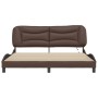 Bed frame with LED light brown synthetic leather 180x200cm by , Beds and slatted bases - Ref: Foro24-3213950, Price: 271,50 €...