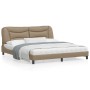 Bed frame with LED light cappuccino PE leather 180x200 cm by , Beds and slatted bases - Ref: Foro24-3213952, Price: 271,50 €,...