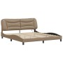 Estructura de cama con luz LED cuero PE capuchino 180x200 cm de , Camas y somieres - Ref: Foro24-3213952, Precio: 271,50 €, D...