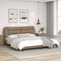 Estructura de cama con luz LED cuero PE capuchino 180x200 cm de , Camas y somieres - Ref: Foro24-3213952, Precio: 271,50 €, D...