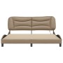 Estructura de cama con luz LED cuero PE capuchino 180x200 cm de , Camas y somieres - Ref: Foro24-3213952, Precio: 271,50 €, D...