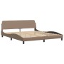 Estructura de cama con luz LED cuero PE capuchino 180x200 cm de , Camas y somieres - Ref: Foro24-3213952, Precio: 271,50 €, D...