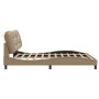 Estructura de cama con luz LED cuero PE capuchino 180x200 cm de , Camas y somieres - Ref: Foro24-3213952, Precio: 271,50 €, D...