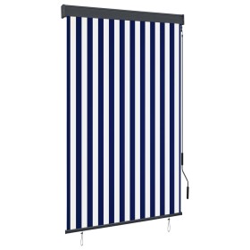 Estor enrollable de exterior azul y blanco 120x250 cm de vidaXL, Persianas y estores - Ref: Foro24-145961, Precio: 53,99 €, D...