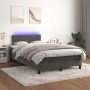 Box spring bed with mattress and LED dark gray velvet 120x190 cm by , Beds and slatted bases - Ref: Foro24-3270166, Price: 38...