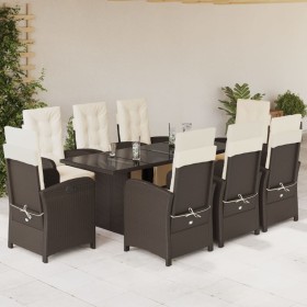 Set comedor para jardín 9 pzas y cojines ratán sintético marrón de , Conjuntos de jardín - Ref: Foro24-3212491, Precio: 1,00 ...