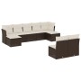 9-teiliges Gartensofa-Set und braune synthetische Rattankissen von , Gartensets - Ref: Foro24-3218273, Preis: 541,03 €, Rabat...