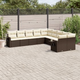 10-piece garden sofa set and brown synthetic rattan cushions by , Garden sets - Ref: Foro24-3220712, Price: 692,82 €, Discoun...