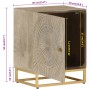 Mesita de noche madera maciza de mango y hierro 40x30x50 cm de , Mesitas de noche - Ref: Foro24-372014, Precio: 153,33 €, Des...