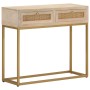 Mesa consola madera maciza de mango y hierro 90x30x76 cm de , Mesas auxiliares - Ref: Foro24-372023, Precio: 176,37 €, Descue...