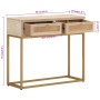 Mesa consola madera maciza de mango y hierro 90x30x76 cm de , Mesas auxiliares - Ref: Foro24-372023, Precio: 176,37 €, Descue...